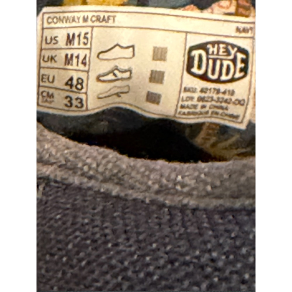 Hey Dude Conway M Craft shoes in size US M15 / UK M14 / EU 48 / 33 CM, Navy - Picture 4 of 11